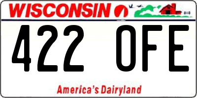 WI license plate 422OFE