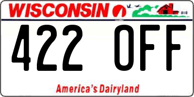 WI license plate 422OFF