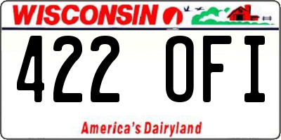 WI license plate 422OFI