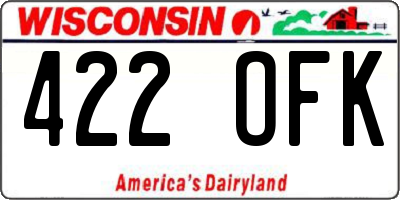 WI license plate 422OFK