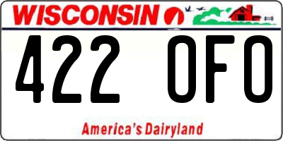 WI license plate 422OFO