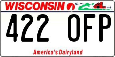 WI license plate 422OFP