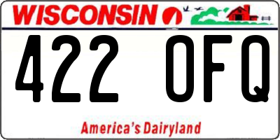 WI license plate 422OFQ