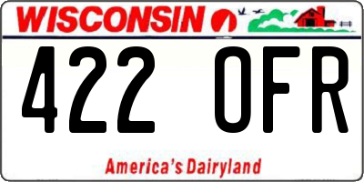 WI license plate 422OFR