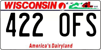 WI license plate 422OFS