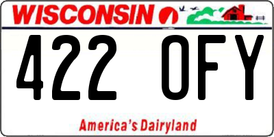 WI license plate 422OFY