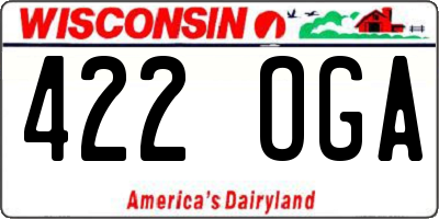 WI license plate 422OGA