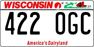WI license plate 422OGC