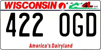 WI license plate 422OGD