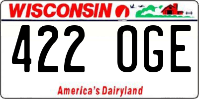 WI license plate 422OGE