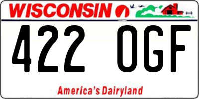 WI license plate 422OGF