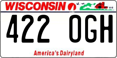 WI license plate 422OGH