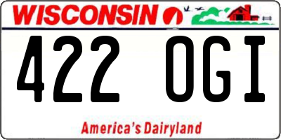 WI license plate 422OGI