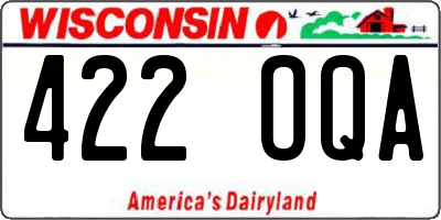 WI license plate 422OQA
