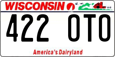 WI license plate 422OTO