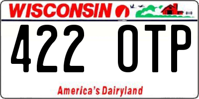 WI license plate 422OTP