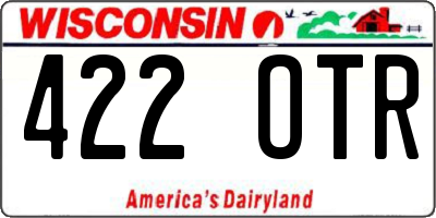 WI license plate 422OTR