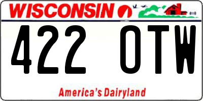 WI license plate 422OTW
