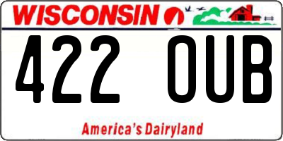 WI license plate 422OUB