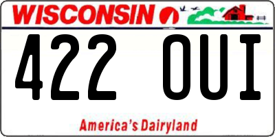WI license plate 422OUI