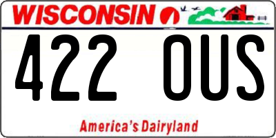 WI license plate 422OUS