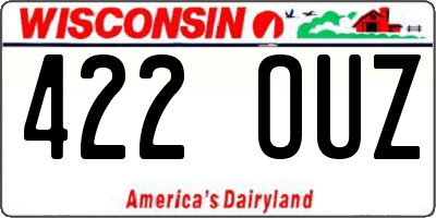 WI license plate 422OUZ