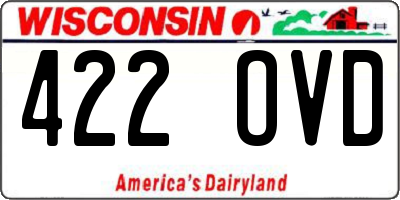 WI license plate 422OVD