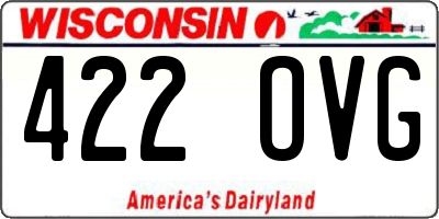 WI license plate 422OVG