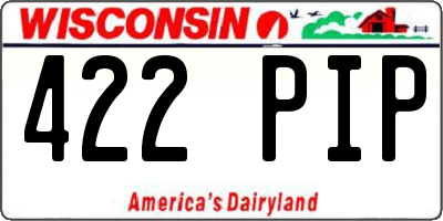 WI license plate 422PIP
