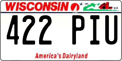 WI license plate 422PIU