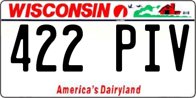 WI license plate 422PIV