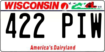 WI license plate 422PIW