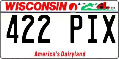 WI license plate 422PIX