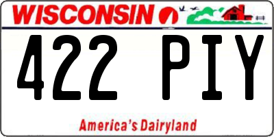 WI license plate 422PIY