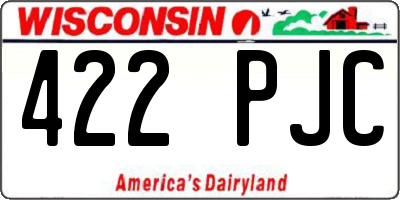 WI license plate 422PJC