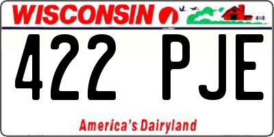 WI license plate 422PJE