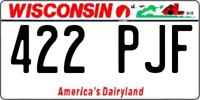 WI license plate 422PJF