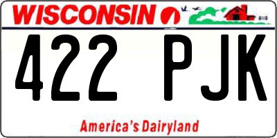 WI license plate 422PJK
