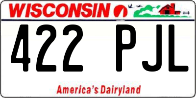 WI license plate 422PJL