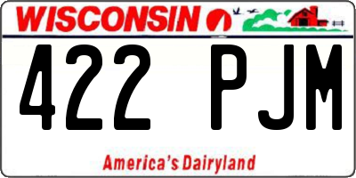 WI license plate 422PJM