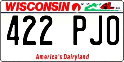 WI license plate 422PJO