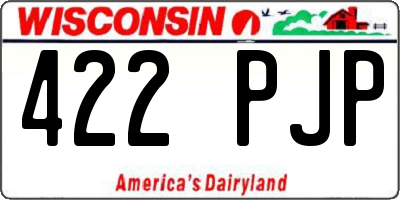 WI license plate 422PJP