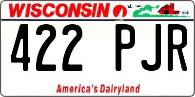 WI license plate 422PJR