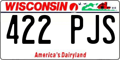 WI license plate 422PJS