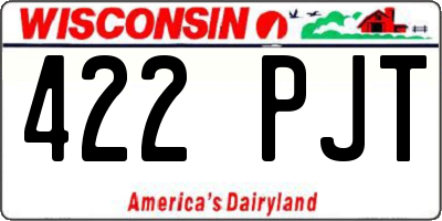 WI license plate 422PJT