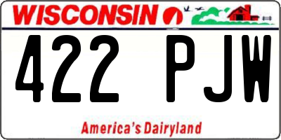 WI license plate 422PJW
