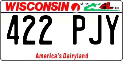 WI license plate 422PJY