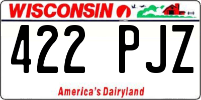 WI license plate 422PJZ