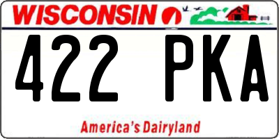 WI license plate 422PKA