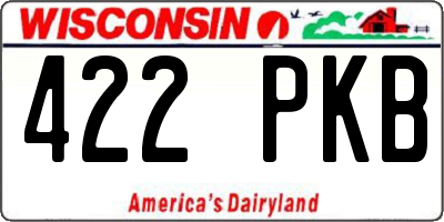 WI license plate 422PKB